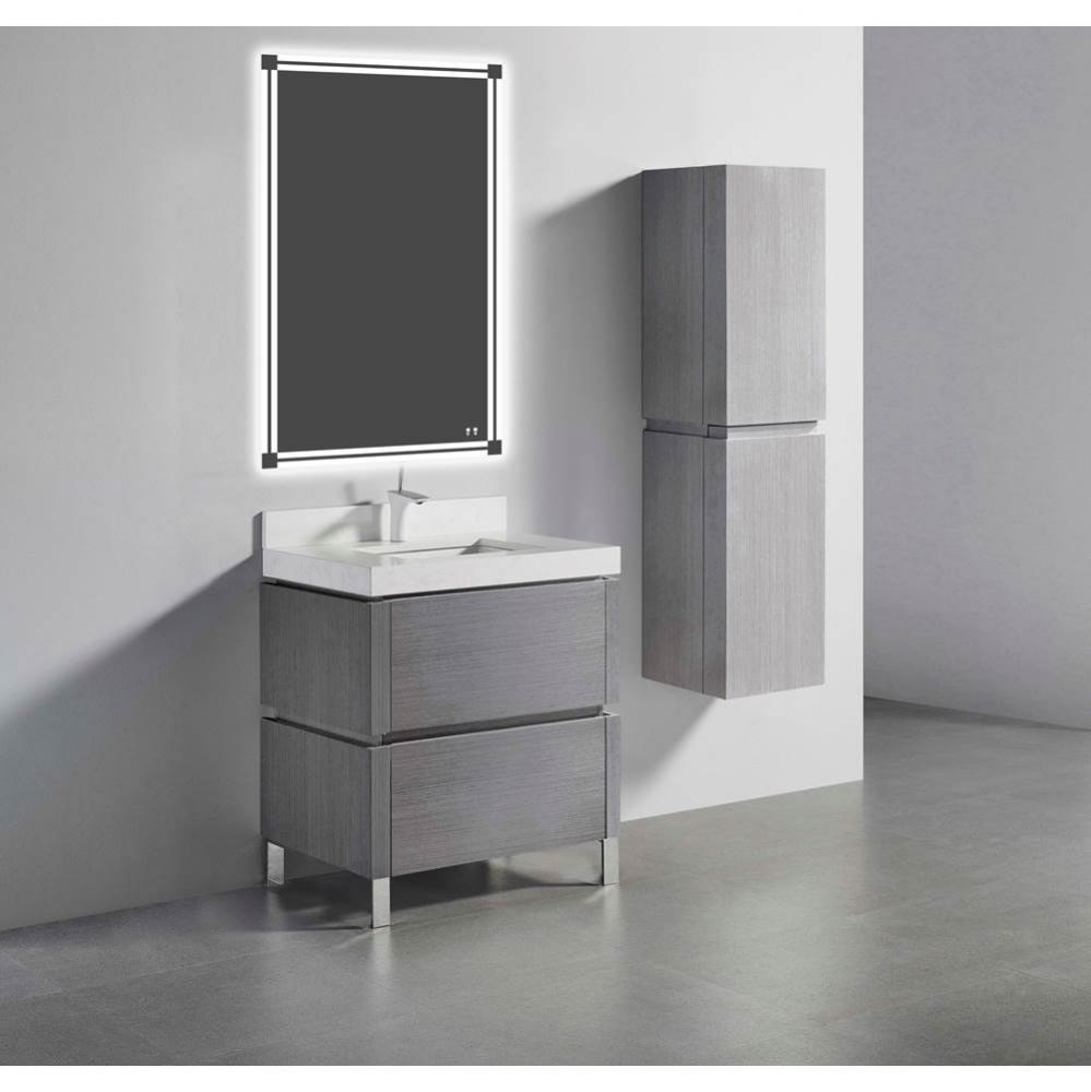 Madeli Metro 30'' Free Standing Vanity in Ash Grey/HW: Polished Chrome(PC)