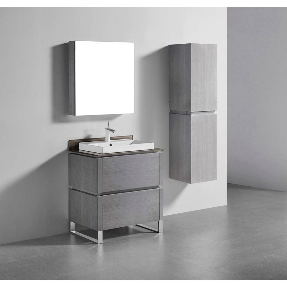 Madeli Metro 30'' Free Standing Vanity in Ash Grey/HW: Polished Chrome(PC)