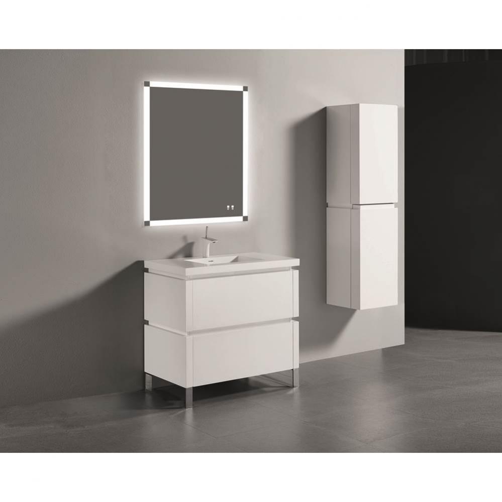 Madeli Metro 36'' Free Standing Vanity in White/HW: Polished Chrome(PC)