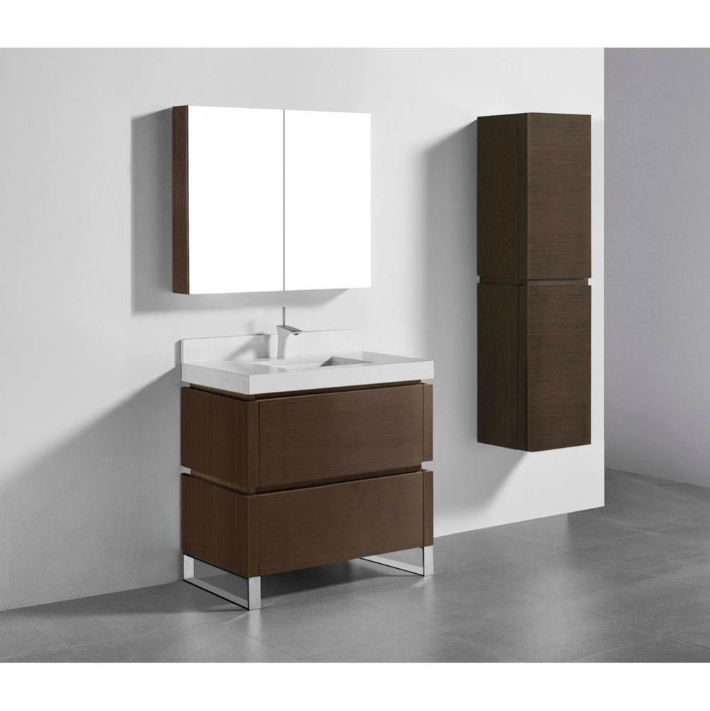 Madeli Metro 36'' Free Standing Vanity in Walnut/HW: Polished Chrome(PC)