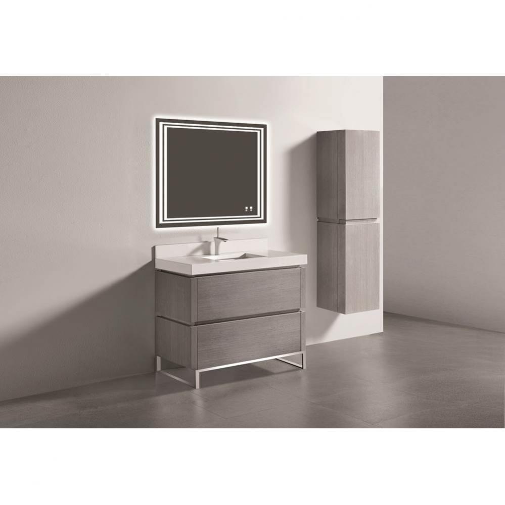 Madeli Metro 42'' Free Standing Vanity in Ash Grey/HW: Polished Nickel(PN)