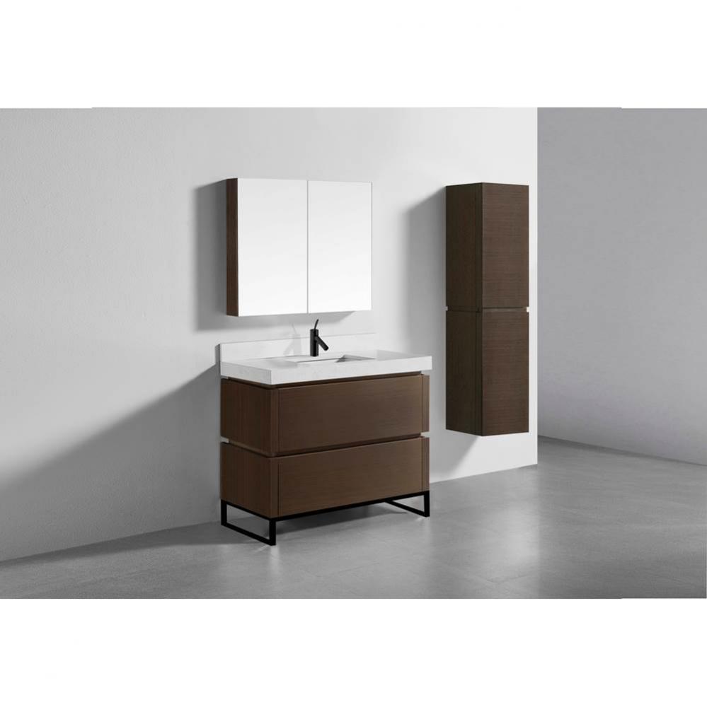 Madeli Metro 42'' Free Standing Vanity in Walnut/HW: Matte Black(MB)