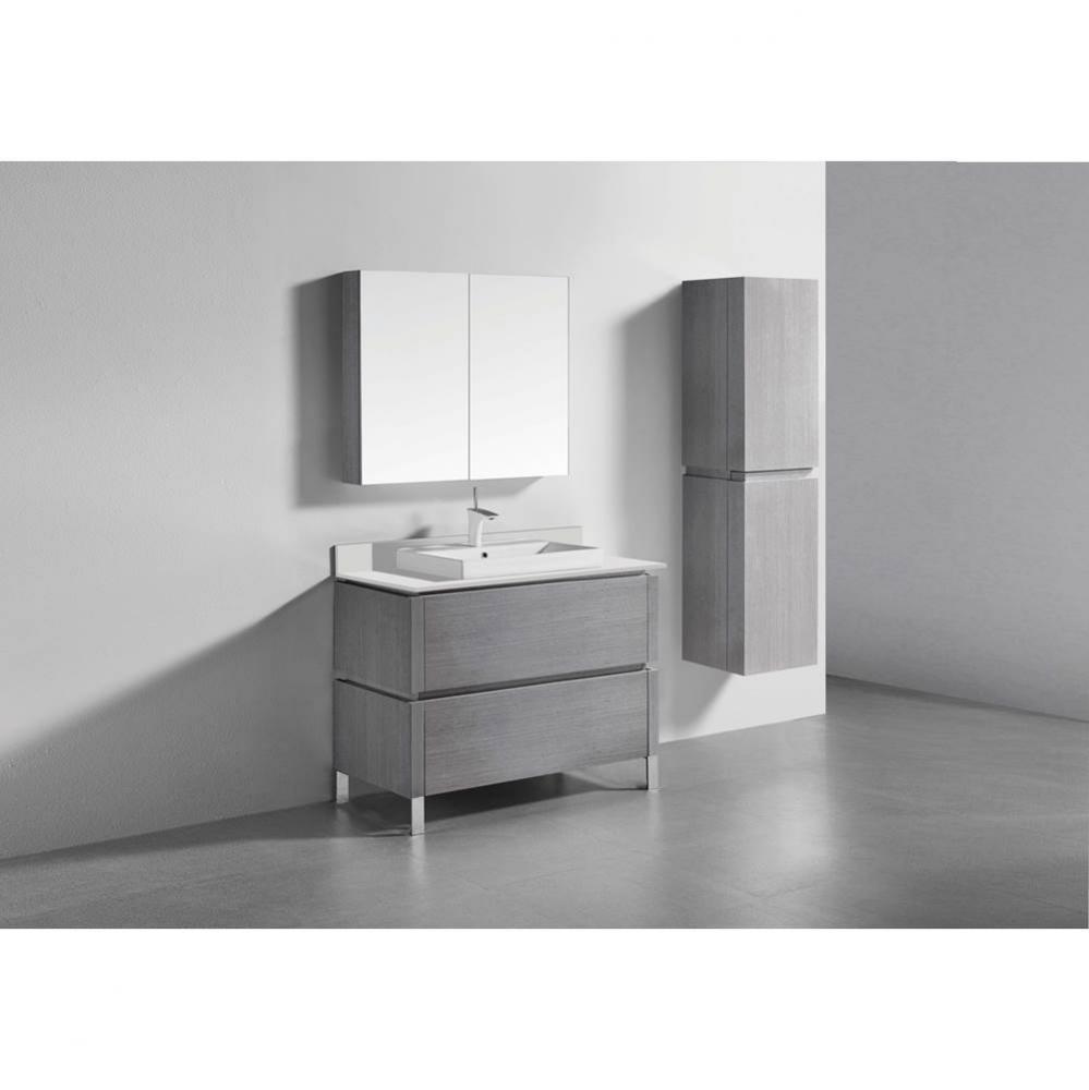 Madeli Metro 42'' Free Standing Vanity in Ash Grey/HW: Polished Chrome(PC)