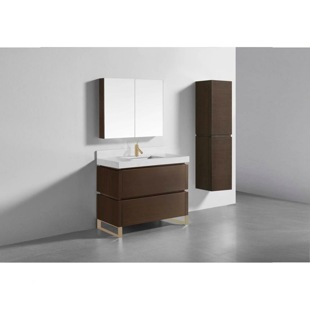 Madeli Metro 42'' Free Standing Vanity in Walnut/HW: Satin Brass(SB)