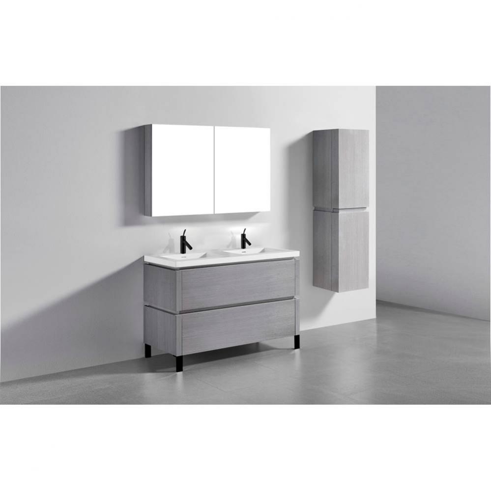 Madeli Metro 48D'' Free Standing Vanity in Ash Grey/HW: Matte Black(MB)