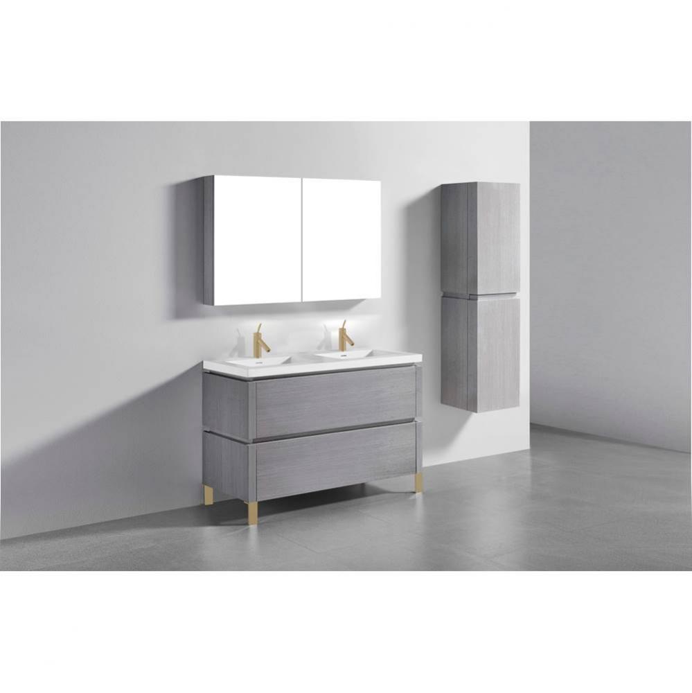 Madeli Metro 48D'' Free Standing Vanity in Ash Grey/HW: Satin Brass(SB)