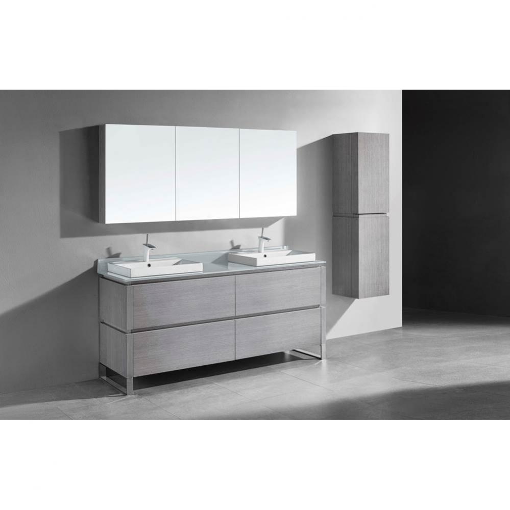 Madeli Metro 72'' Free Standing Vanity in Ash Grey/HW: Brushed Nickel(BN)