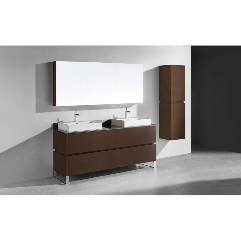 Madeli Metro 72'' Free Standing Vanity in Walnut/HW: Polished Nickel(PN)