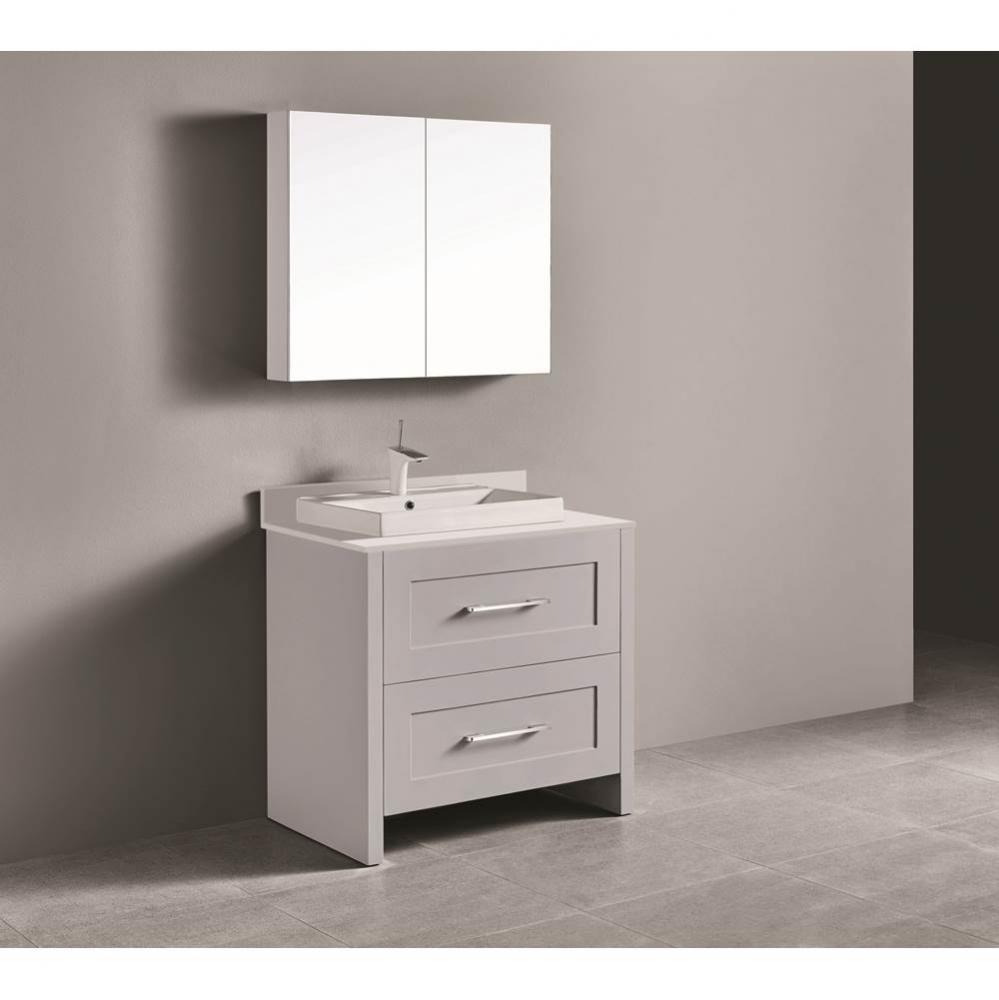 Madeli Retro 36'' Free Standing Vanity Whisper Grey/HW: Polished Chrome(PC)