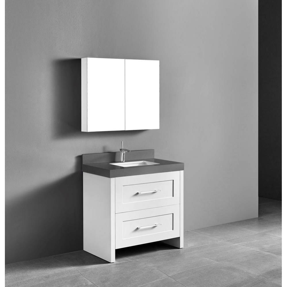 Madeli Retro 36'' Free Standing Vanity White/HW: Polished Chrome(PC)