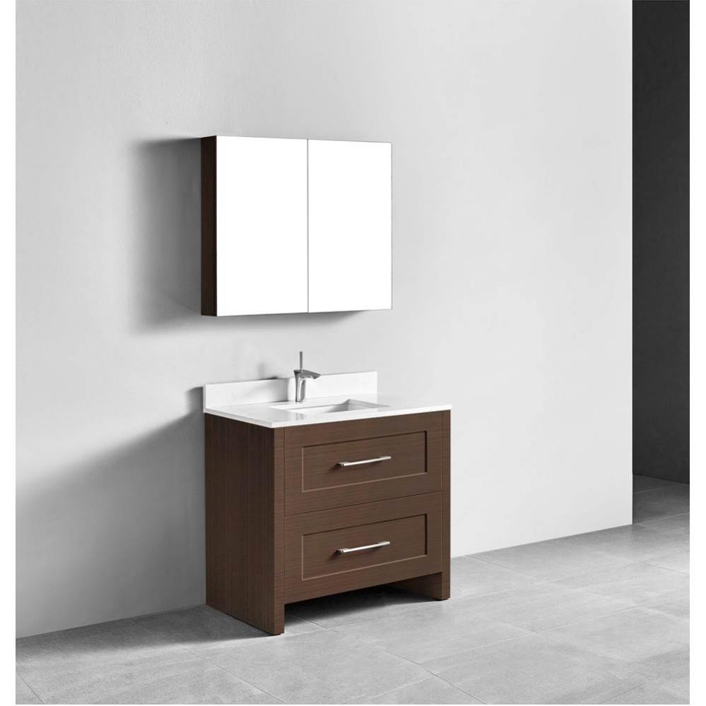 Madeli Retro 42'' Free Standing Vanity Walnut/HW: Polished Chrome(PC)