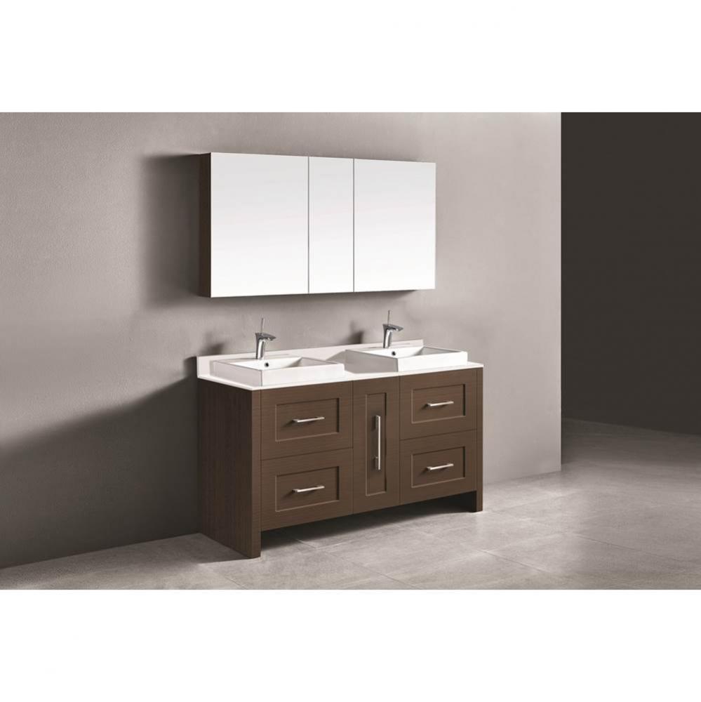 Madeli Retro 60D'' Free Standing Vanity Walnut/HW: Polished Chrome(PC)