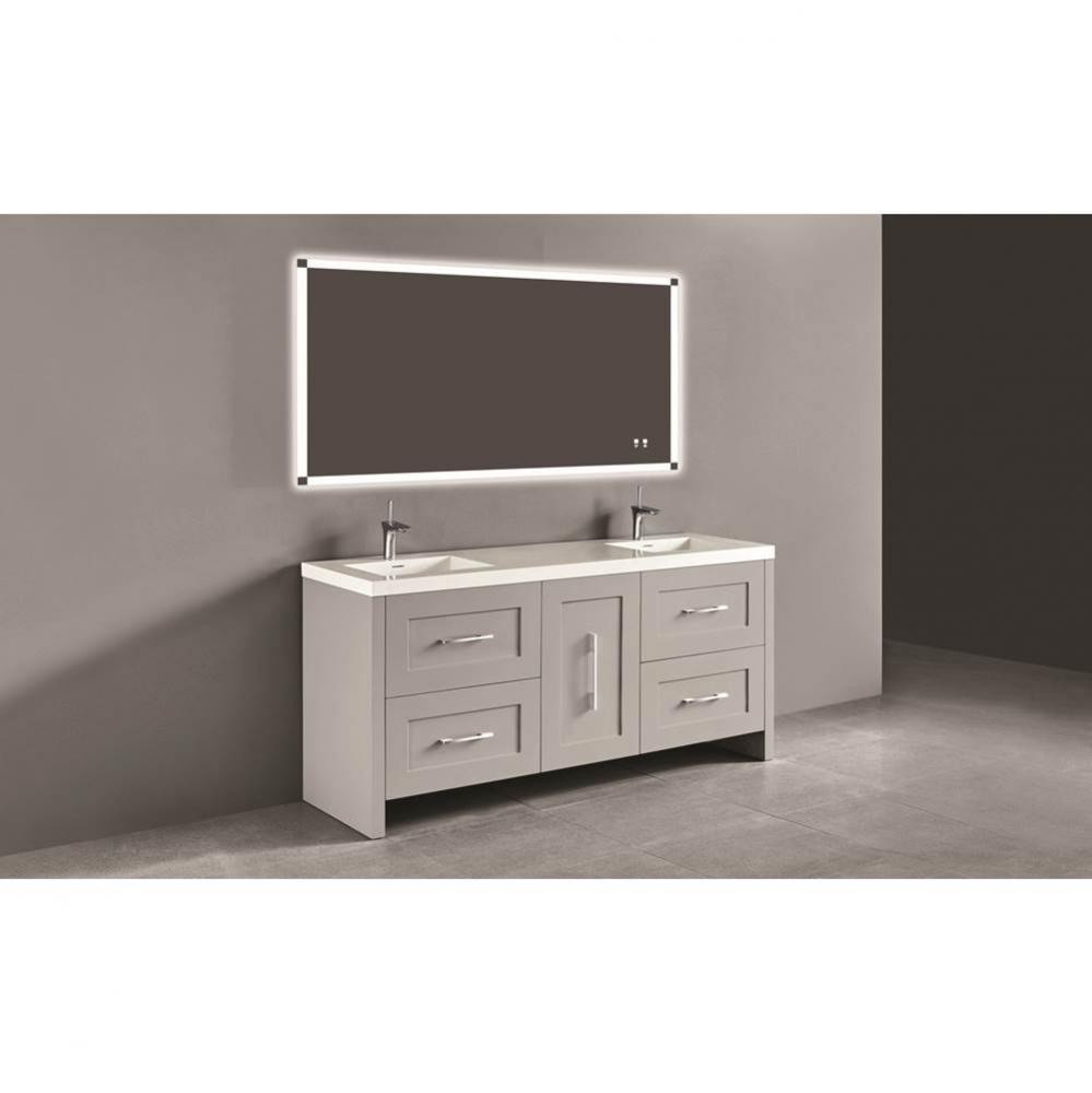 Madeli Retro 72'' Free Standing Vanity Whisper Grey/HW: Polished Chrome(PC)