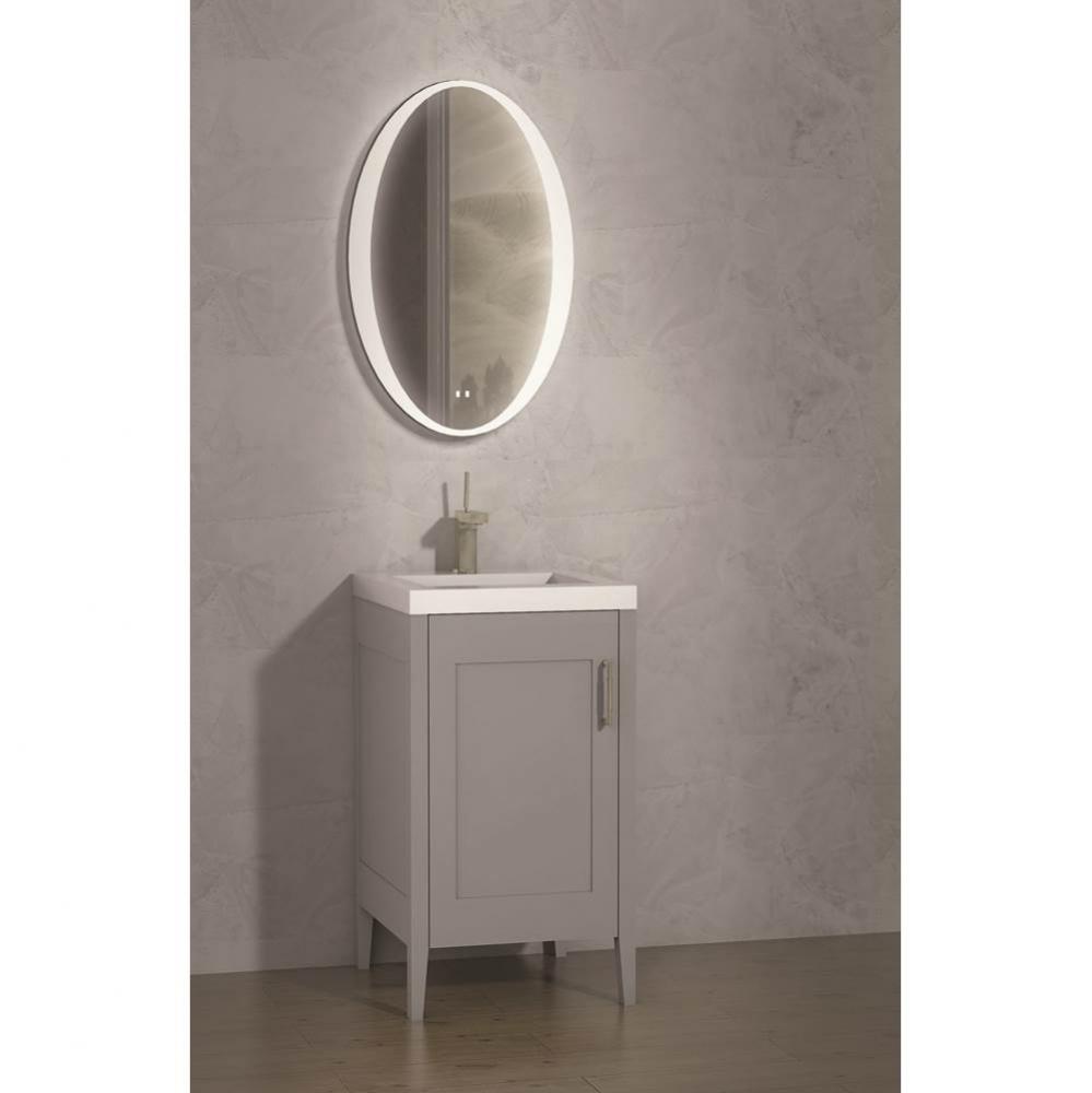 Madeli Encore 20'' Free Standing Vanity Studio Grey/HW: Matte Black(MB)