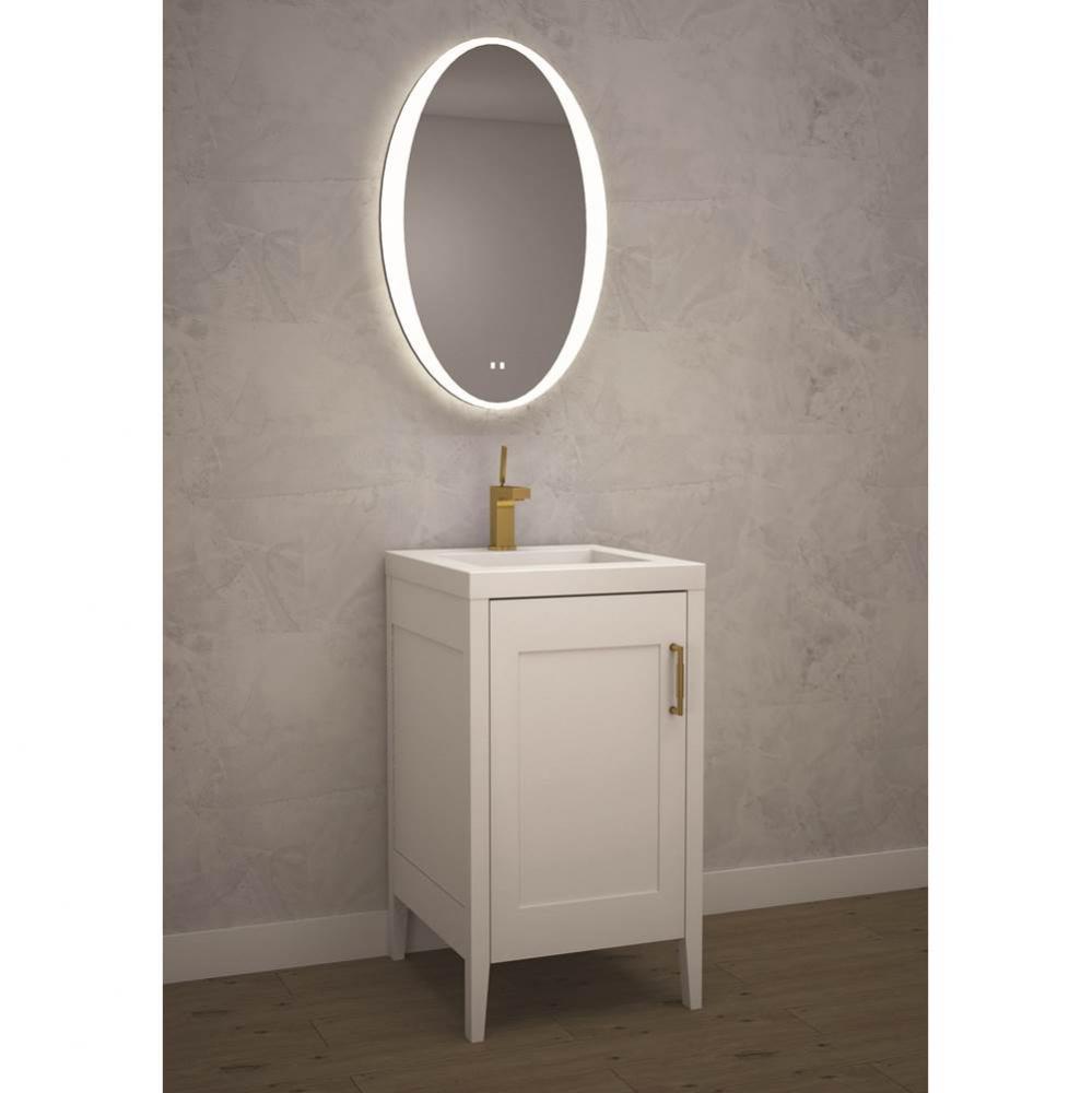 Madeli Encore 20'' Free Standing Vanity White/HW: Brushed Nickel(BN)