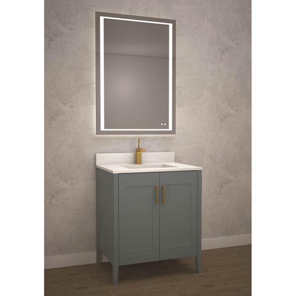 Madeli Encore 24'' Free Standing Vanity Studio Grey/HW: Matte Black(MB)