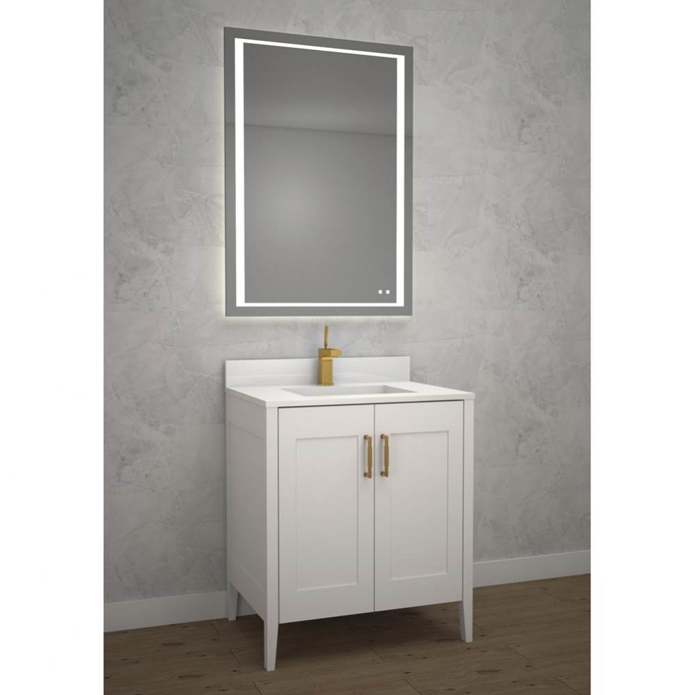 Madeli Encore 24'' Free Standing Vanity Matte White/HW: Polished Chrome(PC)