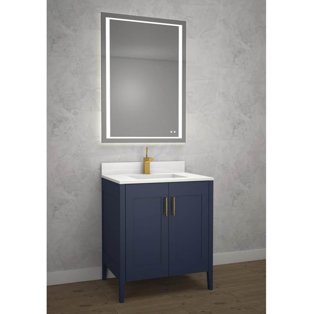 Encore 30''. Sapphire, Free Standing Cabinet, Polished Chrome Handles (X2), 29-5/8'