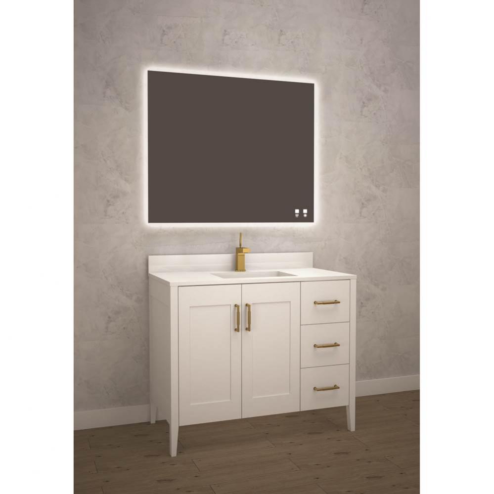 Madeli Encore 42'' Free Standing Vanity White/HW: Polished Chrome(PC)