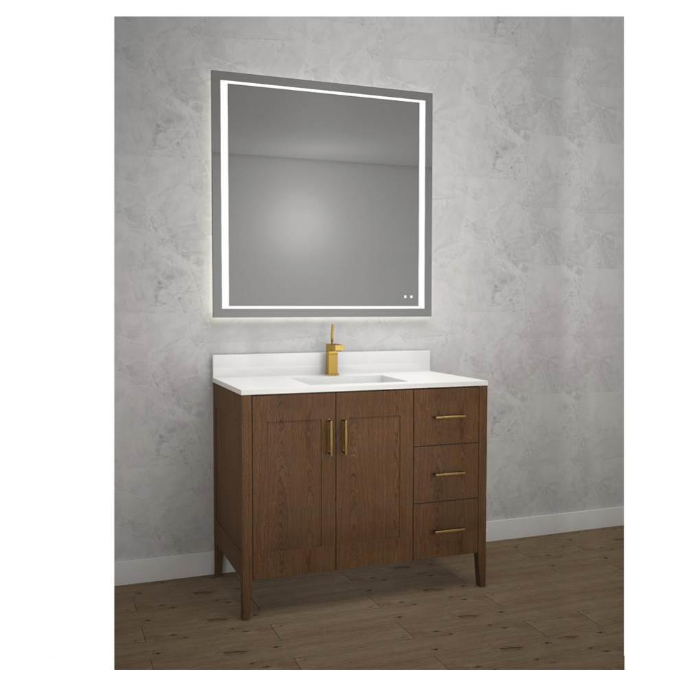 Encore 42'' Free Standing Vanity Brandy/HW: Polished Chrome(PC)