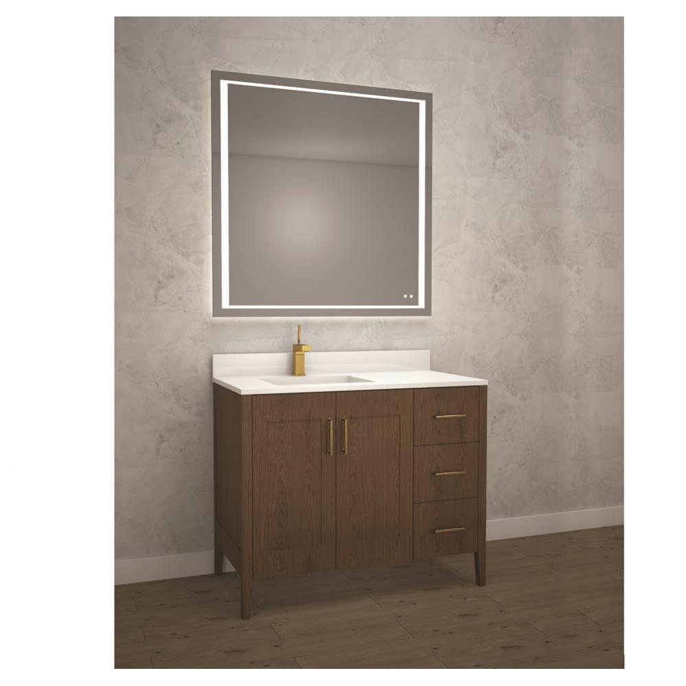 Encore 36''. Brandy, Free Standing Cabinet, Polished Chrome Handles (X5), 35-5/8'&a