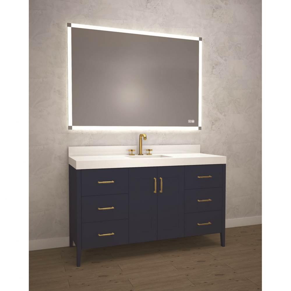 Encore 60C'' Free standing Vanity Sapphire/HW: Polished Chrome(PC)