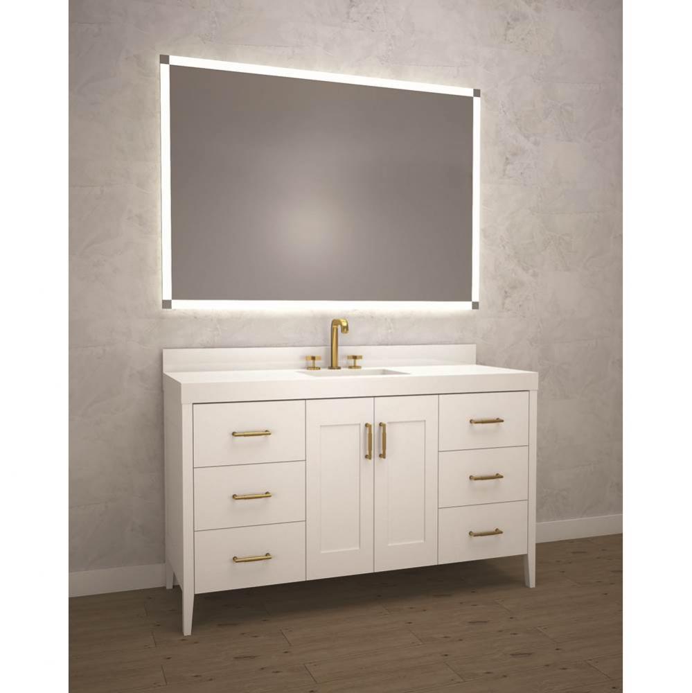 Madeli Encore 60C'' Free Standing Vanity White/HW: Polished Chrome(PC)