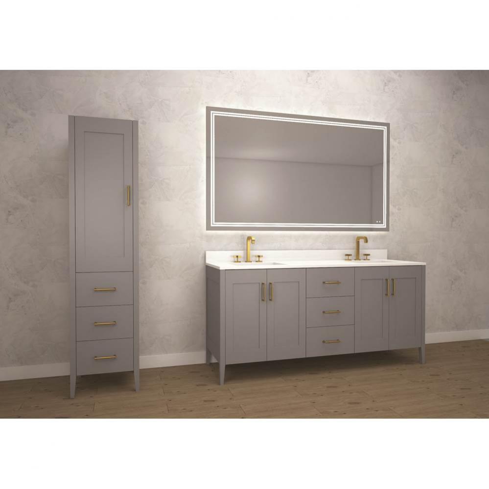Madeli Encore 72'' Free Standing Vanity Studio Grey/HW: Brushed Nickel(BN)