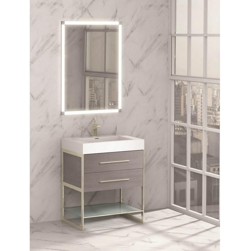 Madeli Silhouette 24'' Free Standing Vanity Ash Grey/HW: Polished Chrome(PC)