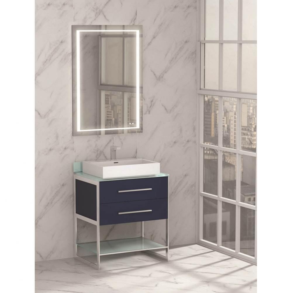 Madeli Silhouette 30'' Free Standing Vanity Sapphire/HW: Brushed Nickel(BN)