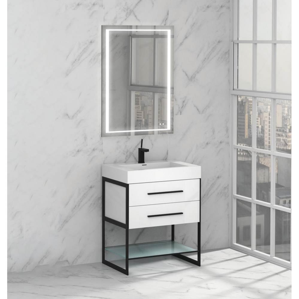 Madeli Silhouette 24'' Free Standing Vanity Glossy White/HW: Polished Chrome(PC)