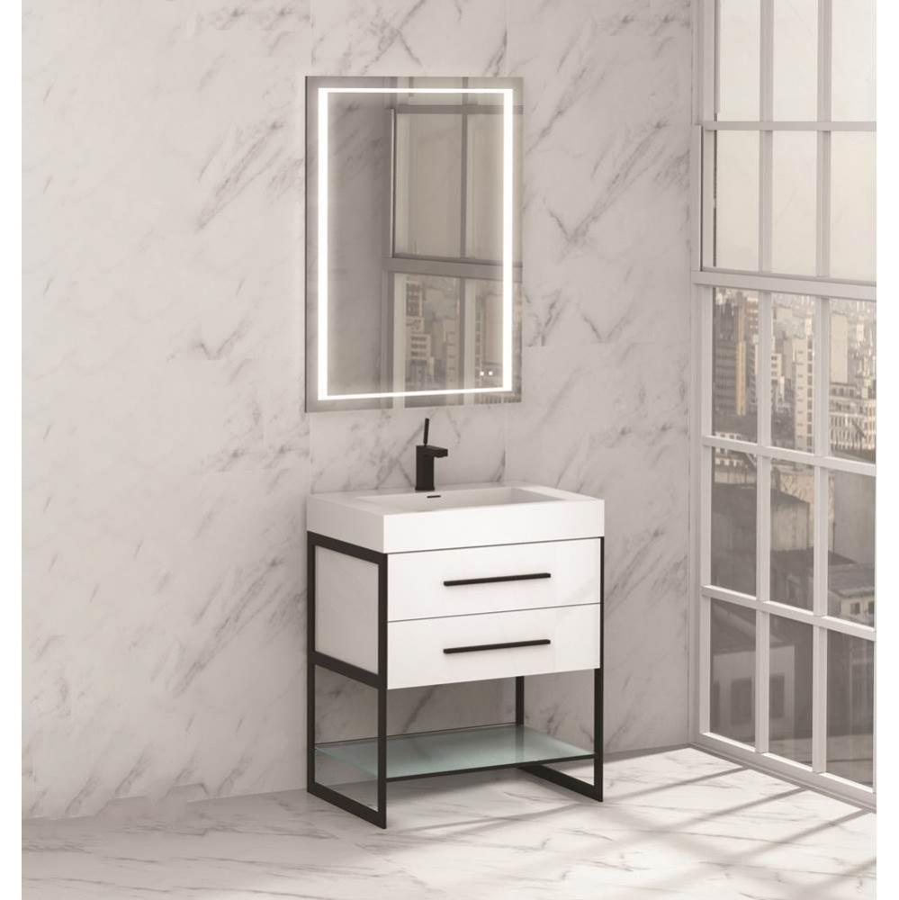 Madeli Silhouette 30'' Free Standing Vanity Glossy White/HW: Polished Chrome(PC)