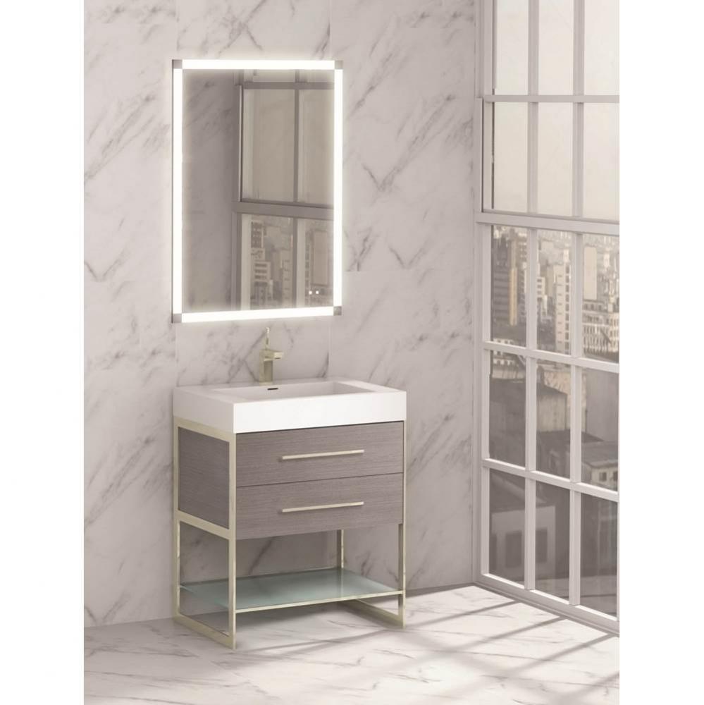 Madeli Silhouette 36'' Free Standing Vanity Ash Grey/HW: Polished Chrome(PC)