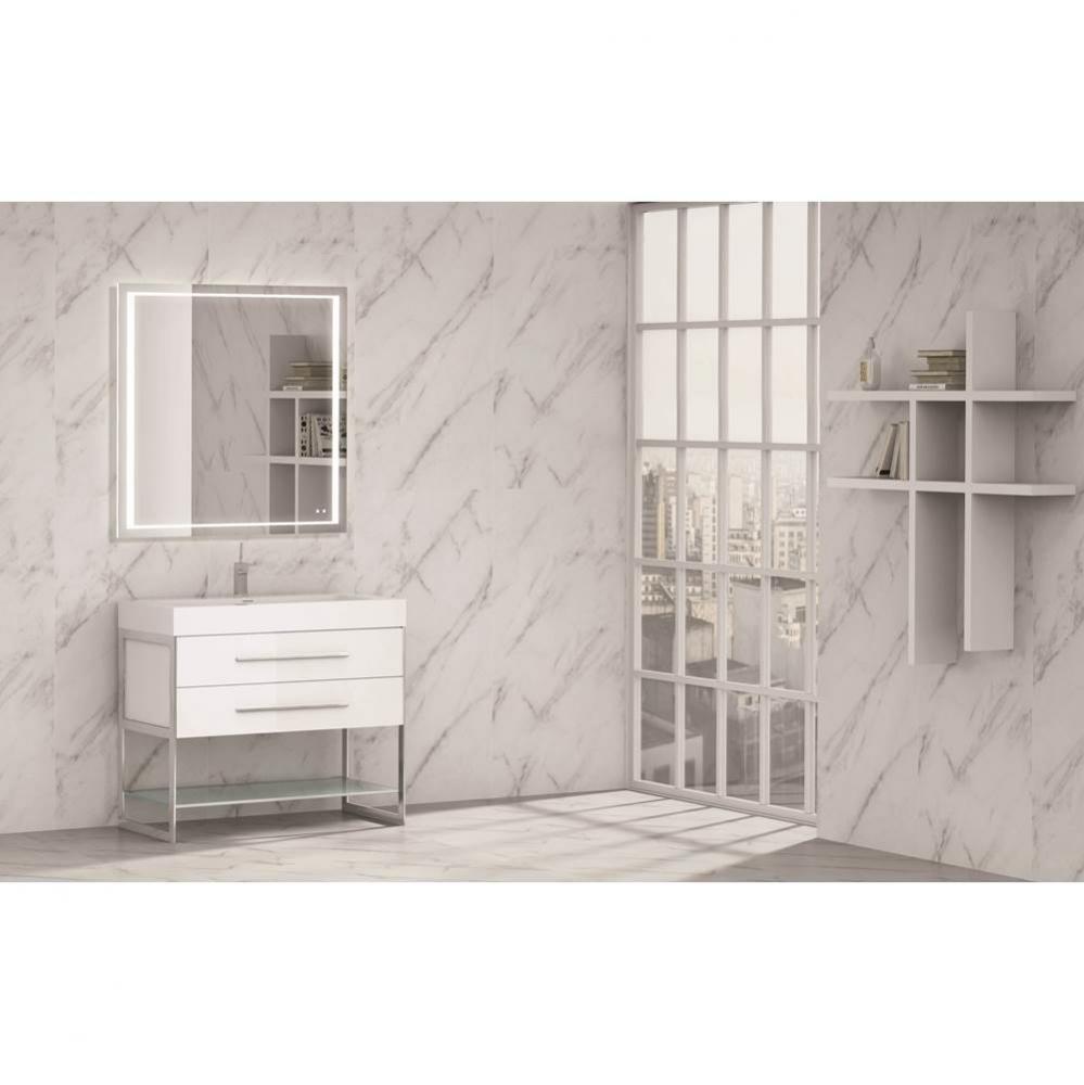 Madeli Silhouette 36'' Free Standing Vanity White/HW: Polished Chrome(PC)