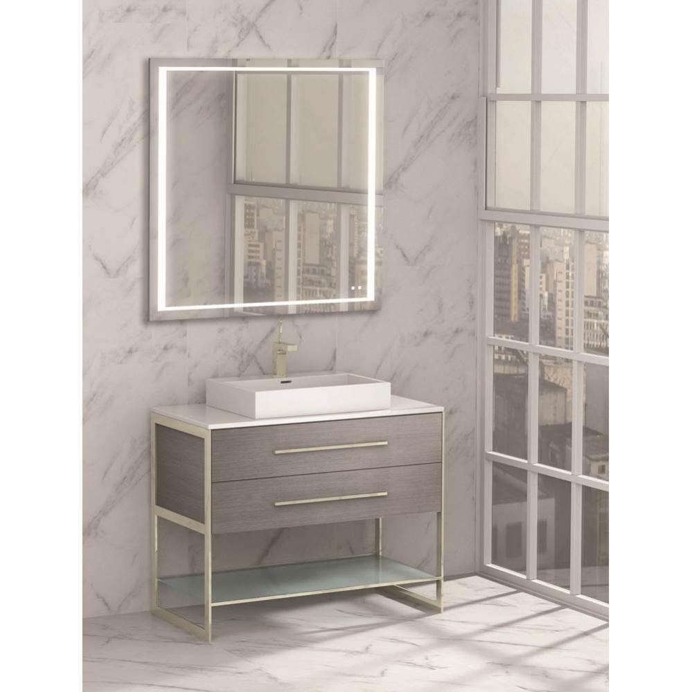 Madeli Silhouette 42'' Free Standing Vanity Ash Grey/HW: Matte Black(MB)
