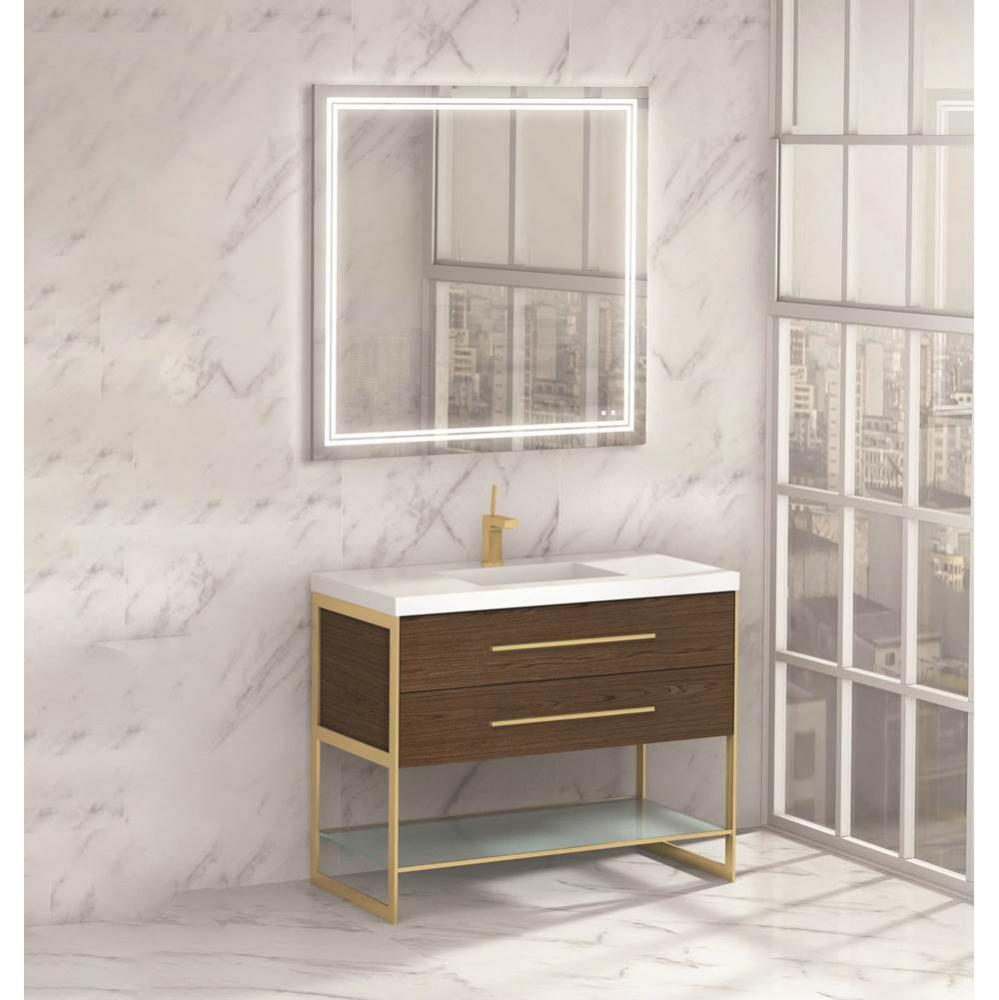 Madeli Silhouette 42'' Free Standing Vanity Brandy/HW: Satin Brass(SB)