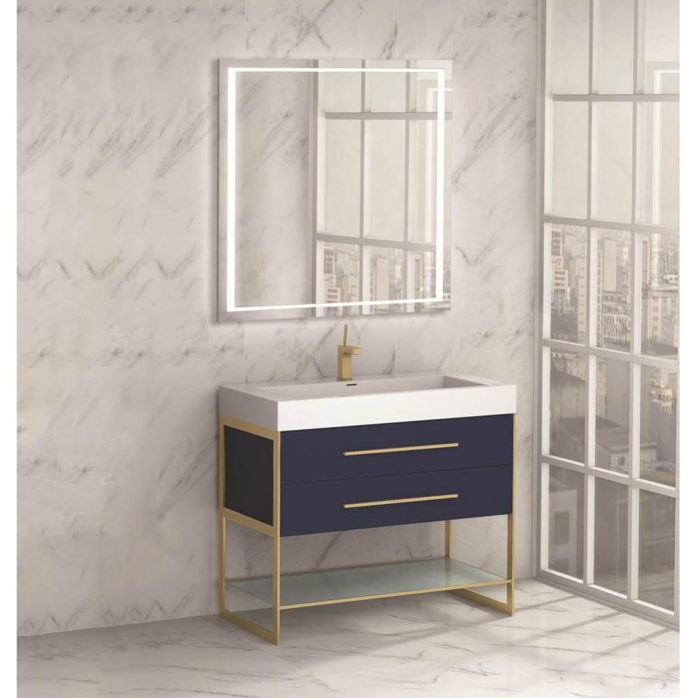 Madeli Silhouette 42'' Free Standing Vanity Sapphire/HW: Satin Brass(SB)