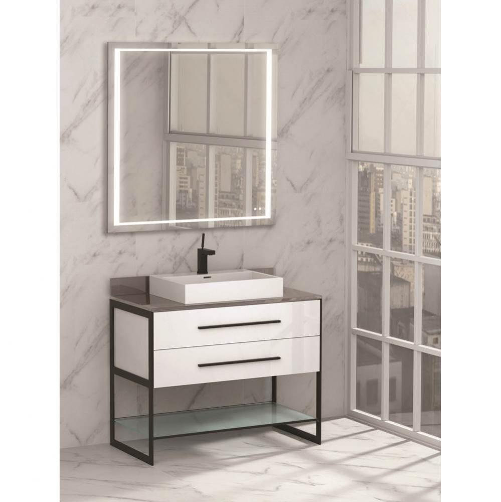 Madeli Silhouette 42'' Free Standing Vanity White/HW: Brushed Nickel(BN)
