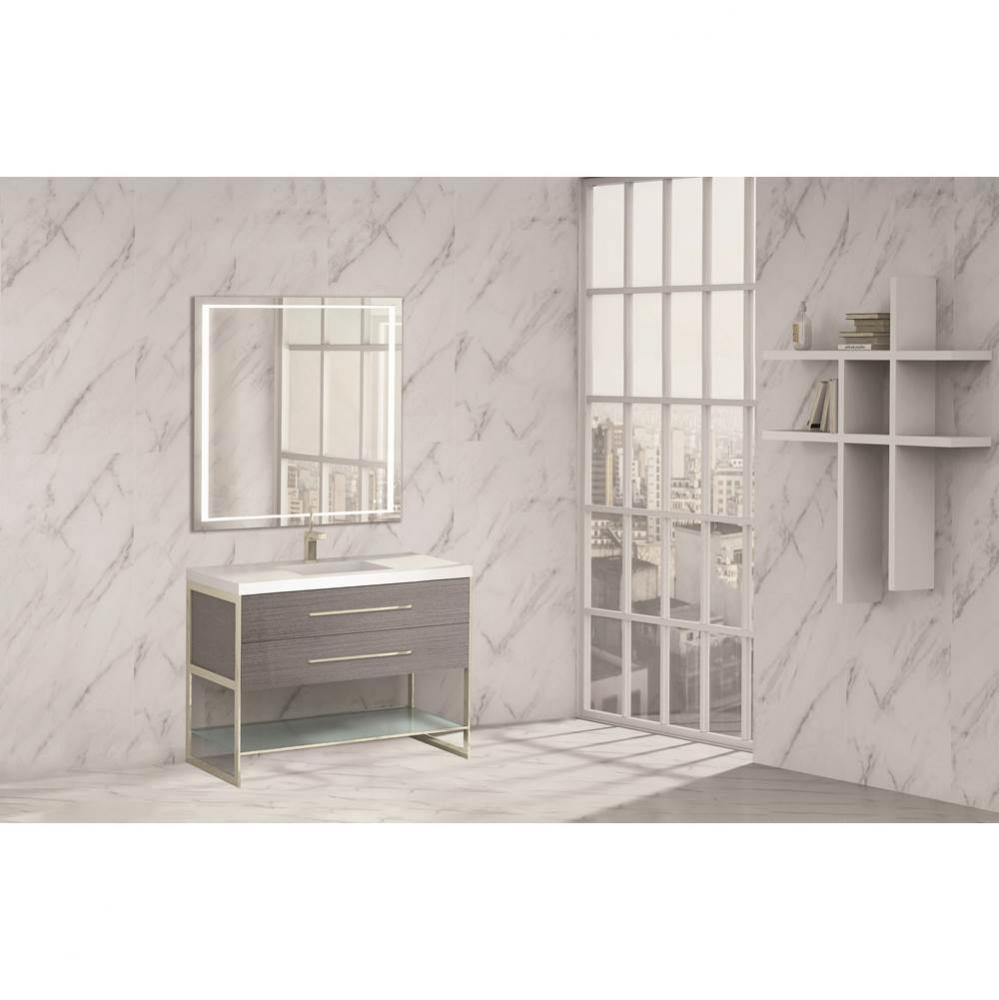 Madeli Silhouette 48C'' Free standing Vanity Ash Grey/HW: Polished Nickel(PN)