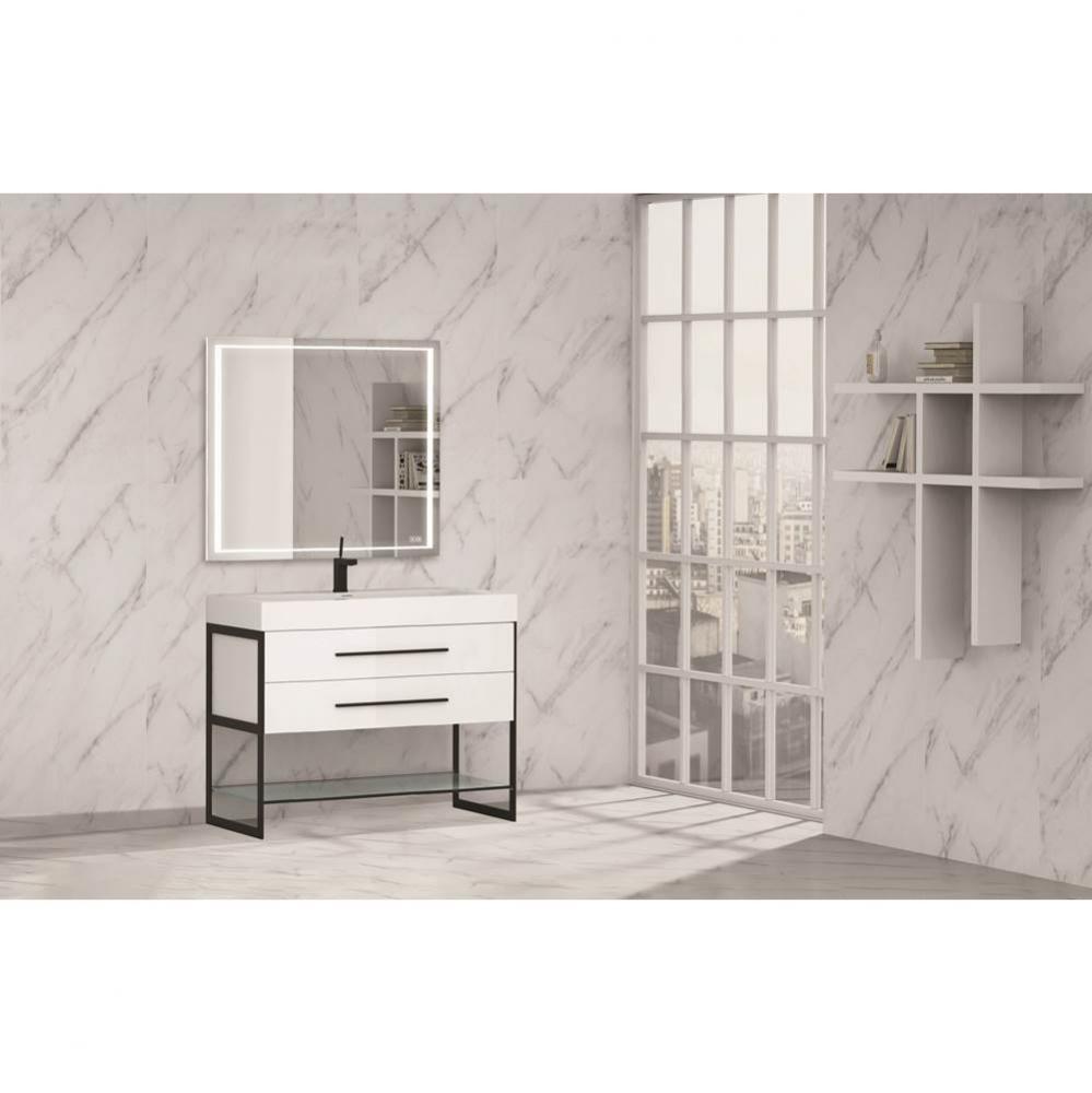 Madeli Silhouette 48C'' Free standing Vanity White/HW: Polished Chrome(PC)