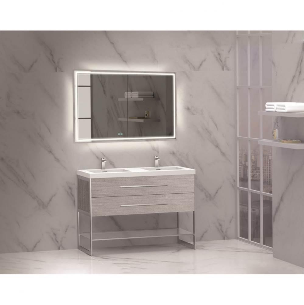 Madeli Silhouette 48D'' Free standing Vanity Ash Grey/HW: Polished Chrome(PC)