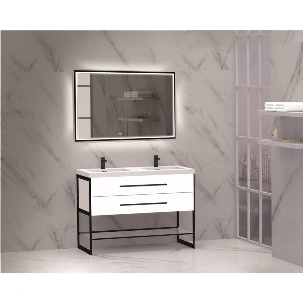 Madeli Silhouette 48D'' Free standing Vanity White/HW: Polished Chrome(PC)