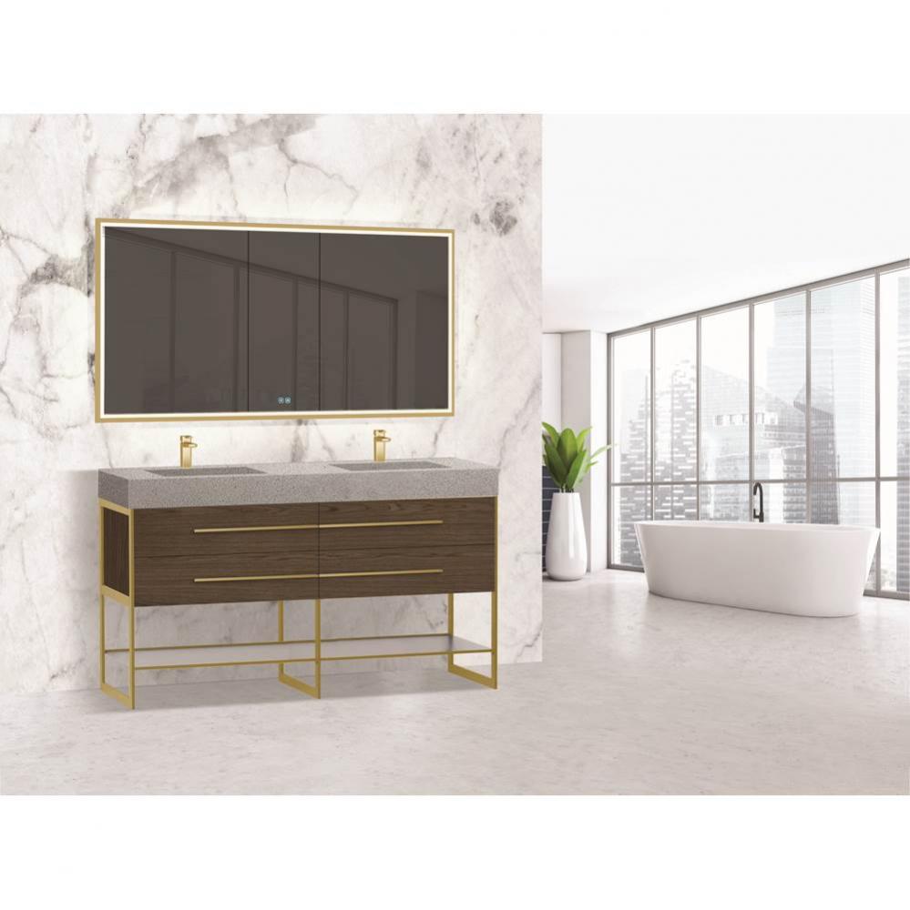 Madeli Silhouette 60D'' Free standing Vanity Brandy/HW: Polished Chrome(PC)