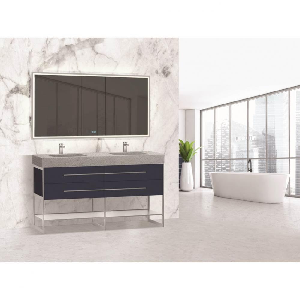 Madeli Silhouette 60D'' Free standing Vanity Sapphire/HW: Brushed Nickel(BN)