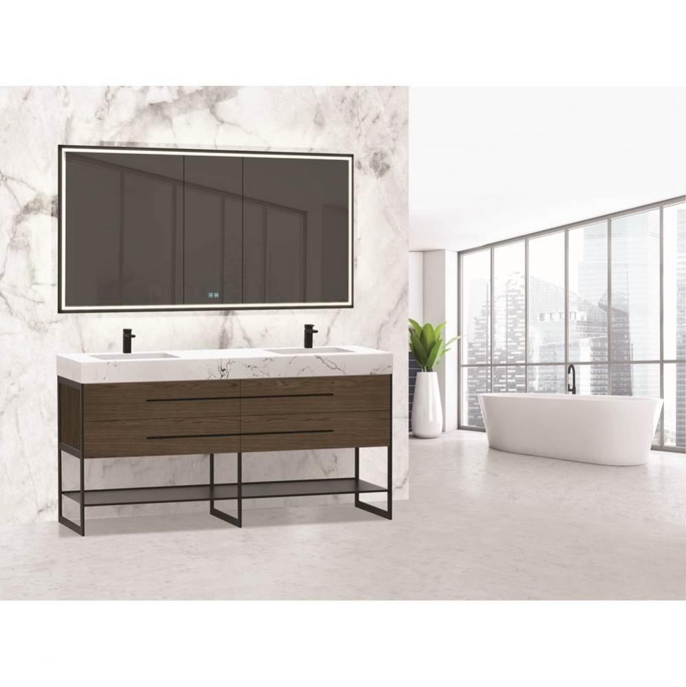 Madeli Silhouette 72'' Free standing Vanity Brandy/HW: Polished Nickel(PN)