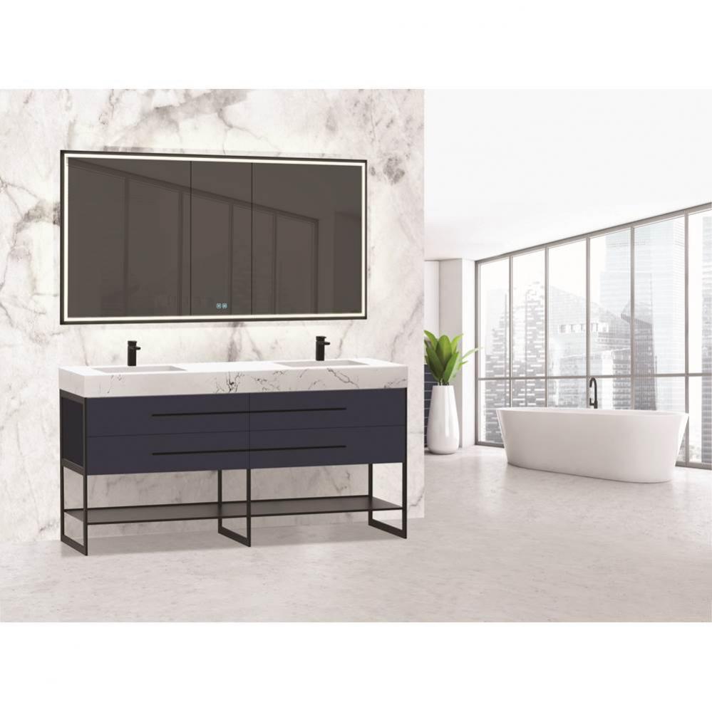 Madeli Silhouette 72'' Free standing Vanity Sapphire/HW: Polished Chrome(PC)