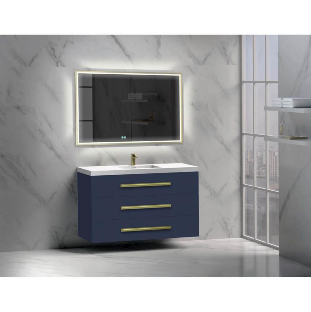 Madeli Epic 48C'' Wall hung Vanity Cabinet Sapphire Finish/HW: Polished Chrome(PC)