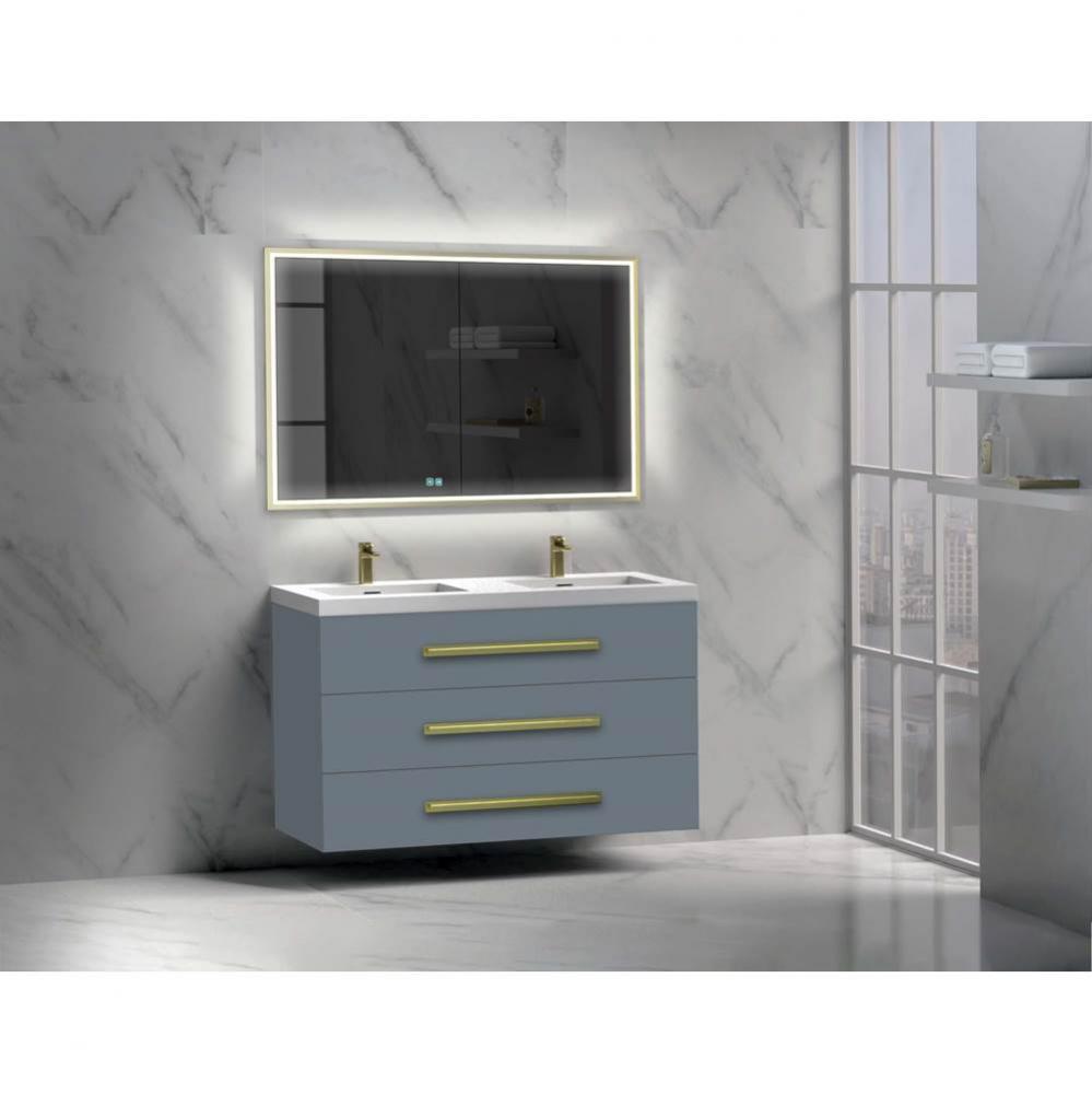 Madeli Epic 48D'' Wall hung Vanity Cabinet Studio Grey Finish/HW: Polished Chrome(PC)