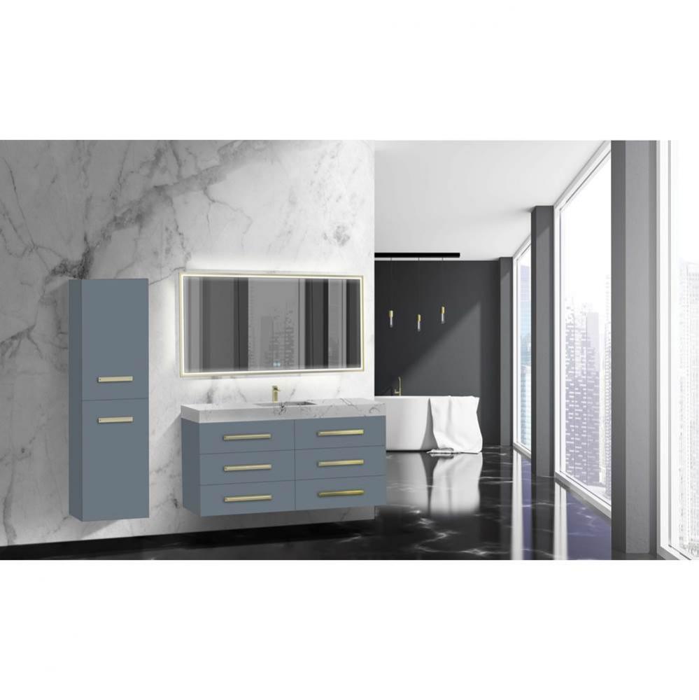 Madeli Epic 60C'' Wall hung Vanity Cabinet Studio Grey Finish/HW: Polished Chrome(PC)