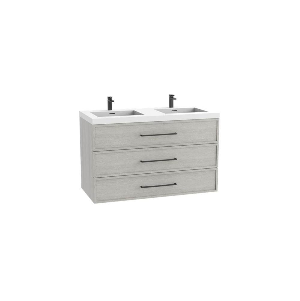 Legend 48D'' Wall hung Vanity Cabinet Coastal Grey Finish/HW: No Handles